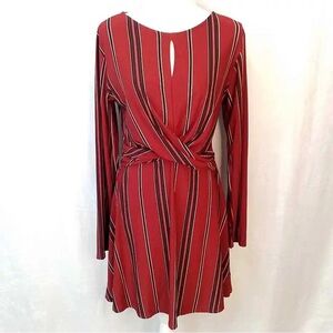 Lily Rose dark red with stripes long sleeved Size Small